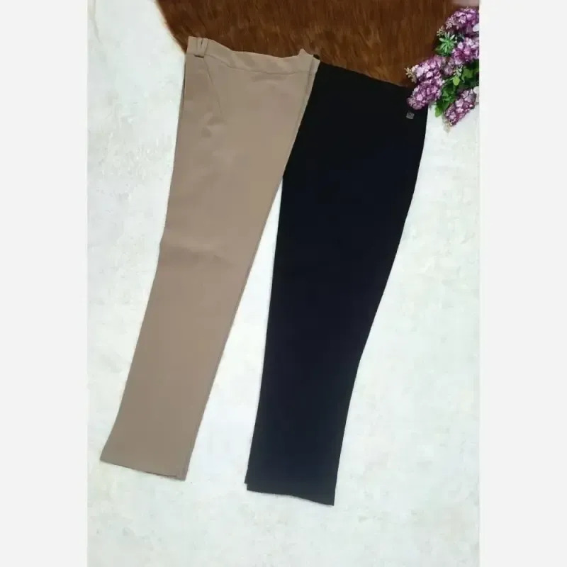 شلوار راسته اداری زنانه مازراتی قد 90 تا 95 رنگ مشکی نخودی - تصویر 9