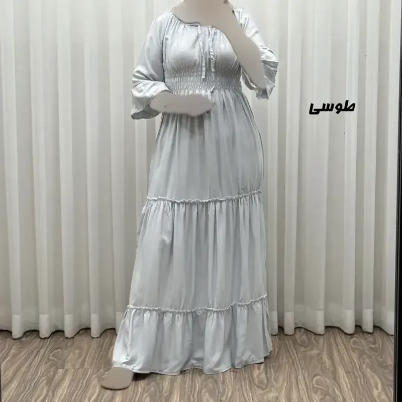 پیراهن ساحلی زنانه نخی مدل پرنسسی فری سایز مناسب تا 48 با کمربند - تصویر 7