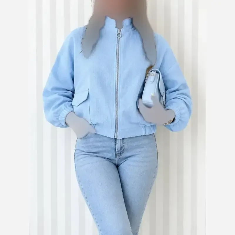 بامبر جکت فلونزی ضخیم و گرم زنانه اسپرت رنگی - تصویر 8