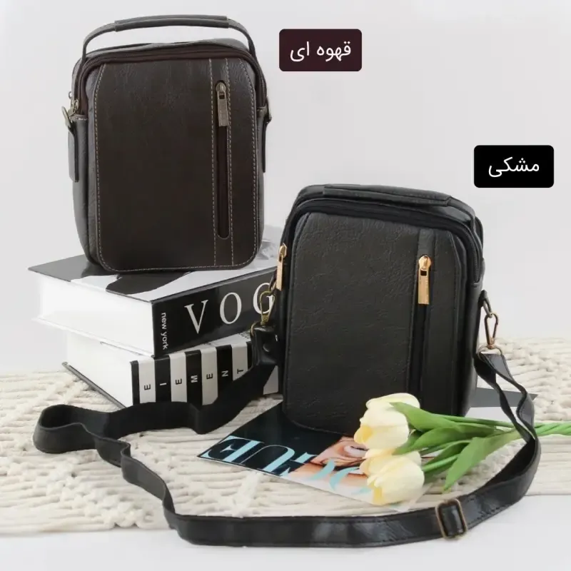 کیف مردانه چرم مصنوعی اسپرت و روزمره با بند بلند - تصویر 3