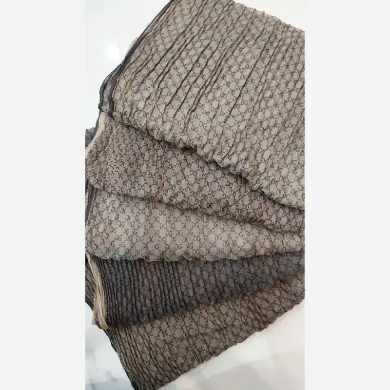 شال حریر پلیسه مجلسی و بهاره قواره 200 در 75 سانت - تصویر 2