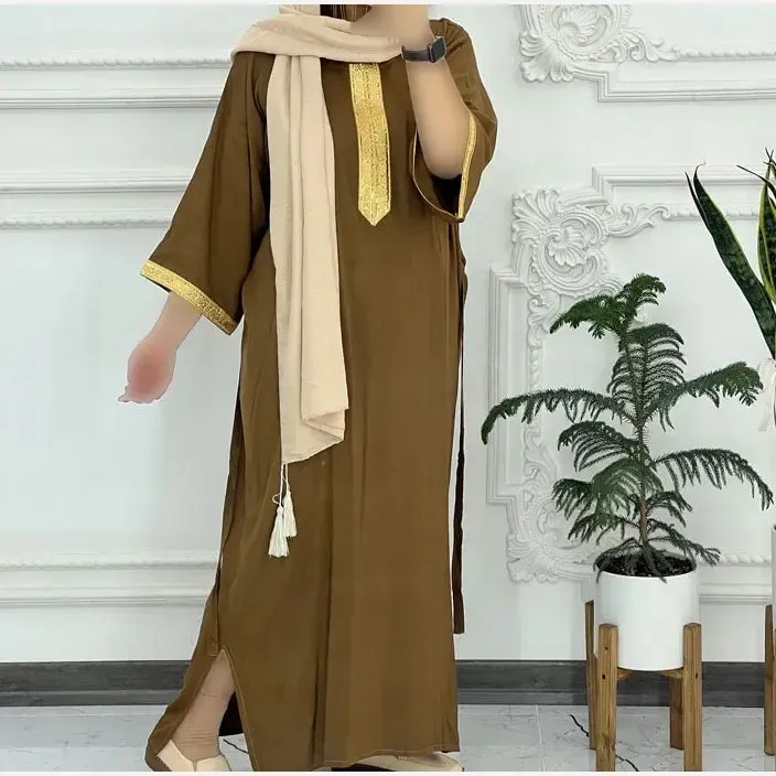 پیراهن ساحلی نخی شسته شده فری سایز زنانه تا سایز 52 کمربنددار بدون آبرفت و رنگ رفت - تصویر 8