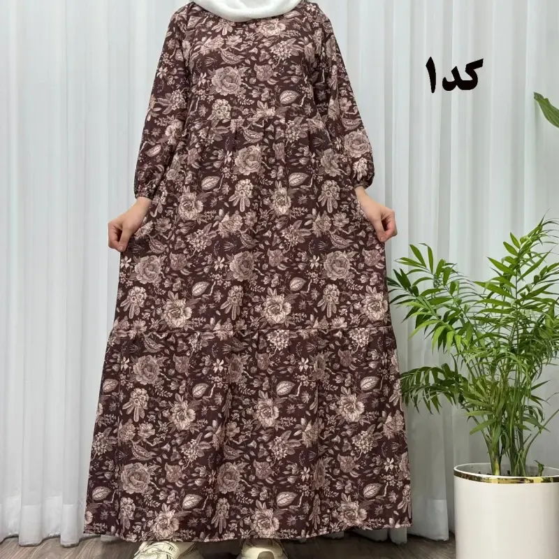 پیراهن ساحلی زنانه بوگاتی مدل دنیا فری سایز تا سایز 50 جنس فلور بوگاتی کمربنددار بدون بدن نما - تصویر 8