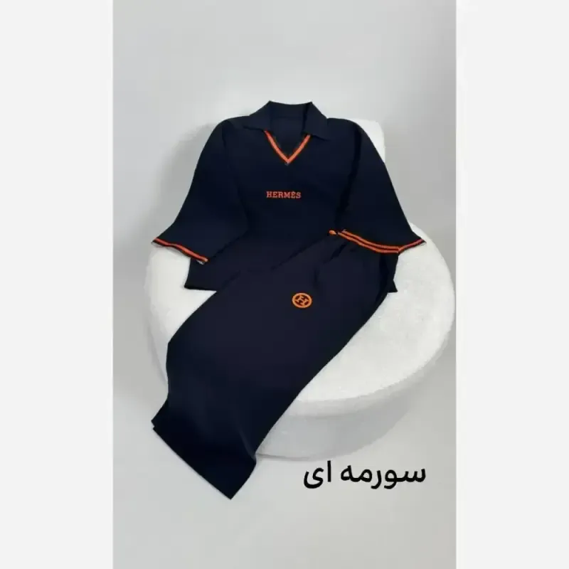 ست تیشرت شلوار هرمس جنس دبل مازراتی گرم بالا پاییزه فری سایز - تصویر 3