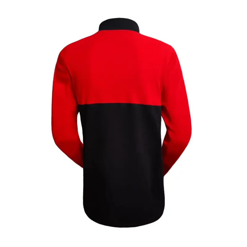 ست تیشرت آستین بلند مردانه طرح نایک یقه ایستاده جودون و شلوار نخی ترکيبي دو رنگ سایز L XL XXL - تصویر 2