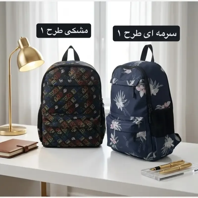 کوله پشتی پارچه ای اسپرت و روزمره سه بنده با آستر ساتن ابعاد 40 در 35 سانتیمتر - تصویر 2