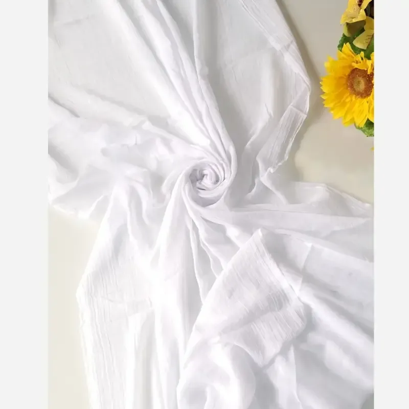 شال نخی سوپر گیاهی 3 متری مشکی و سفید طرح ساده ابعاد 80 در 250 سانتی متر - تصویر 8