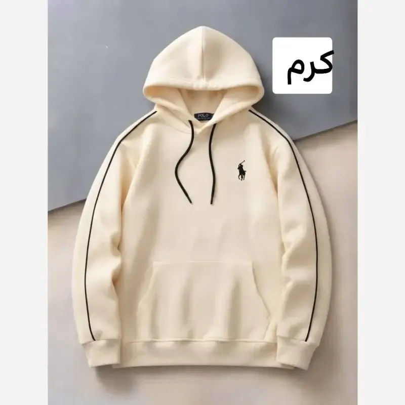 هودی پنبه داخل کرکی ضخیم اسپرت رنگی سایز 60 تا 70 - تصویر 3