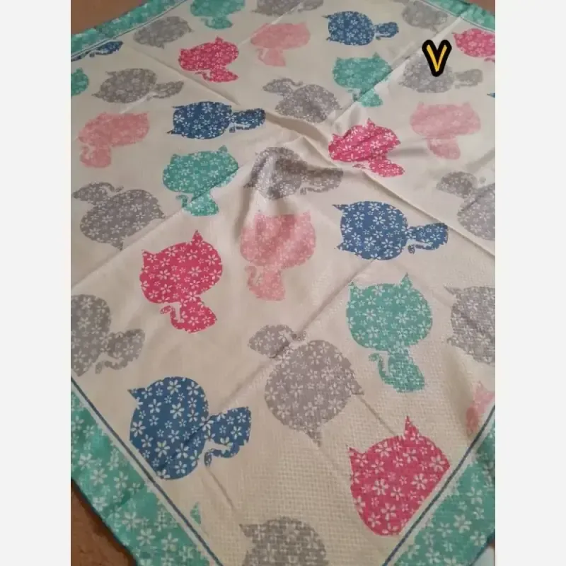 روسری سوپرنخ دخترانه دست دوز قواره 100 سانت فانتزی - تصویر 16