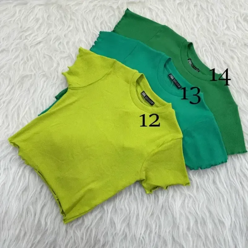 کراپ کبریتی لبه پری کد 1077 زنانه دخترانه چهارفصل تنخور شیک سایزبندی کامل - تصویر 8