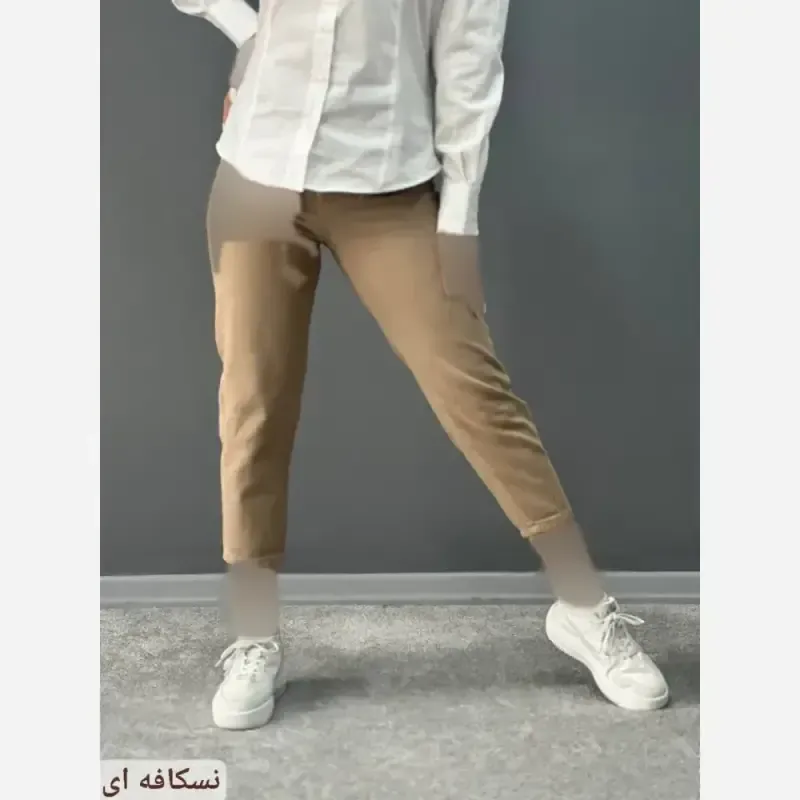شلوار جین مام فیت زنانه پشت کمر کش رنگی سایز 36 تا 46 - تصویر 15
