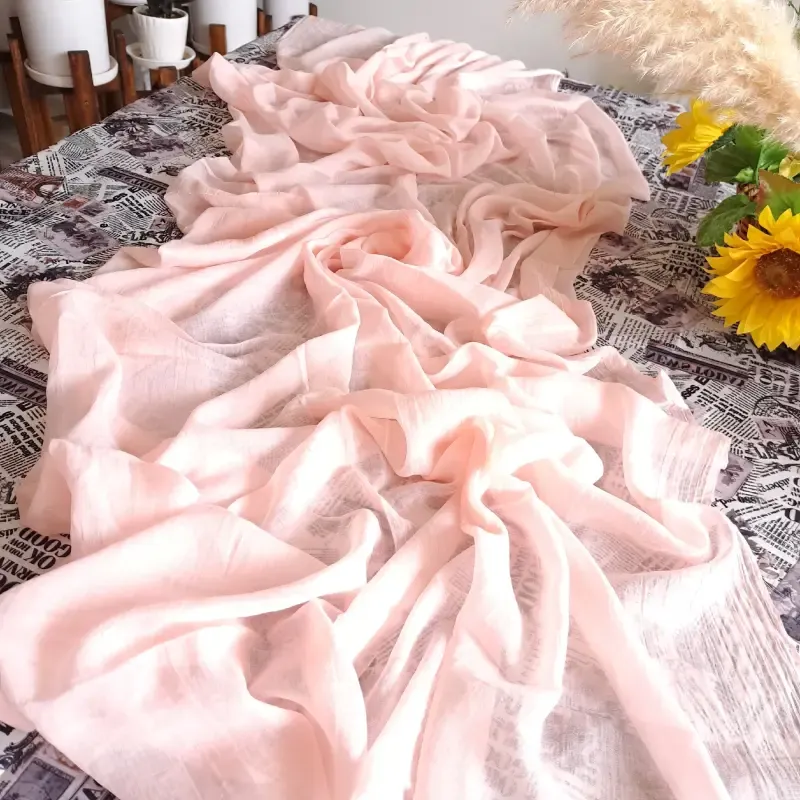 شال نخی سوپر گیاهی 3 متری مشکی و سفید طرح ساده ابعاد 80 در 250 سانتی متر - تصویر 7