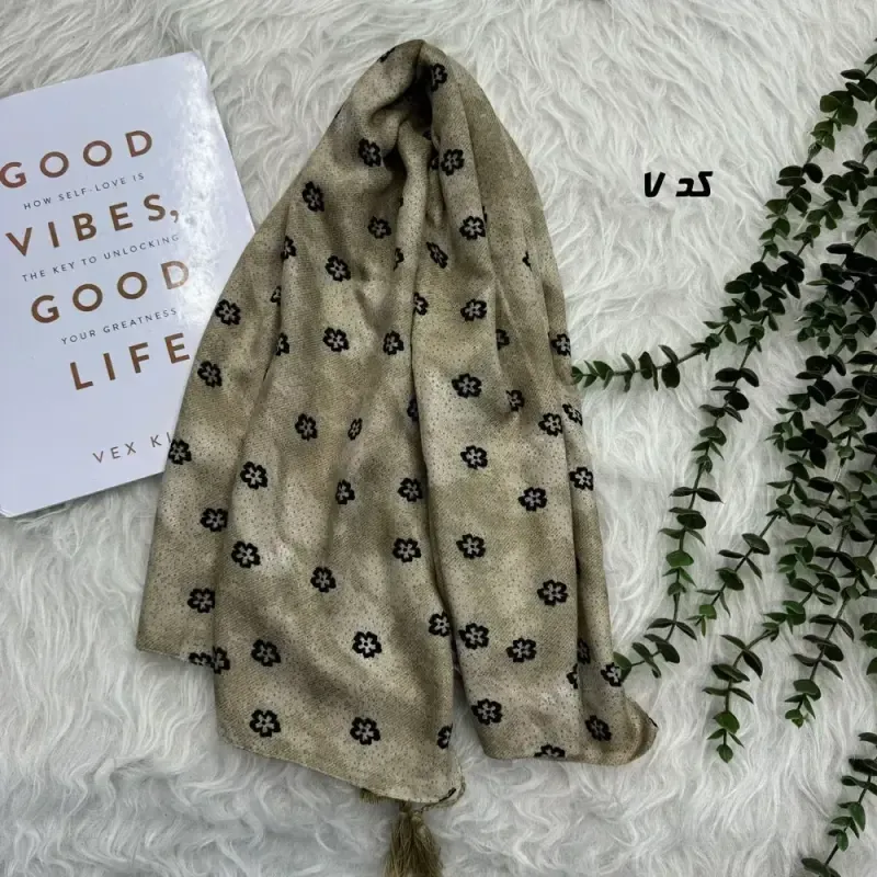 شال نخی طرح گل قواره 190 در 65 سانتیمتر - تصویر 7