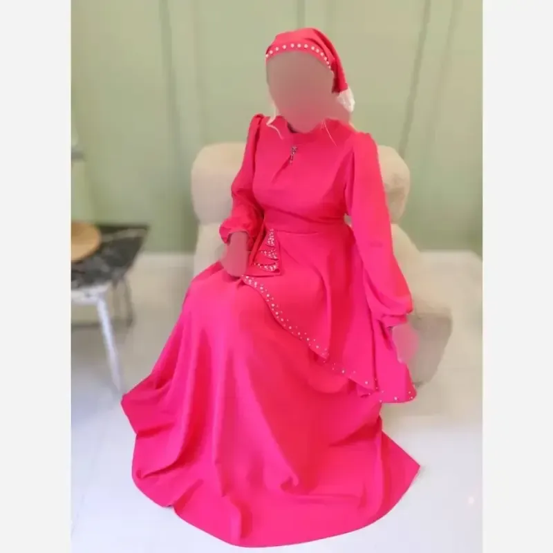 پیراهن مجلسی زنانه کرپ مازراتی مدل ستاره به همراه تل اسکارف و سنجاق یقه - تصویر 14