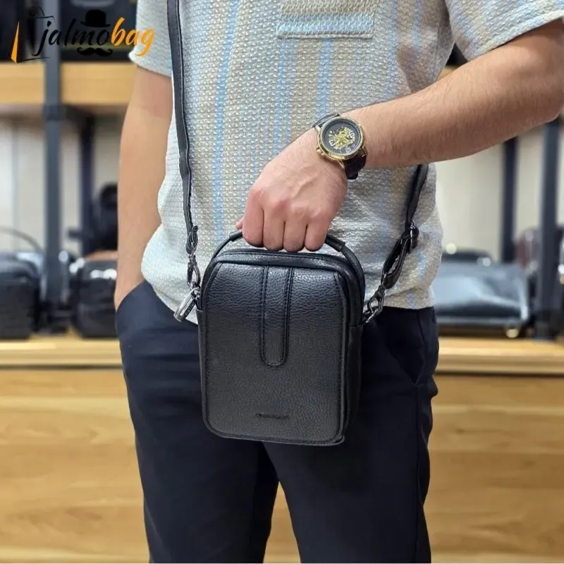 کیف دوشی دستی کوچک چرم صنعتی ضد خش کد 2202 - تصویر 3
