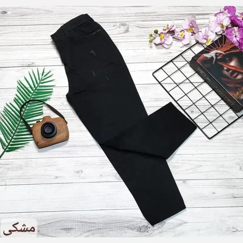 شلوار جین مام فیت زنانه پشت کمر کش رنگی سایز 36 تا 46 - تصویر 2
