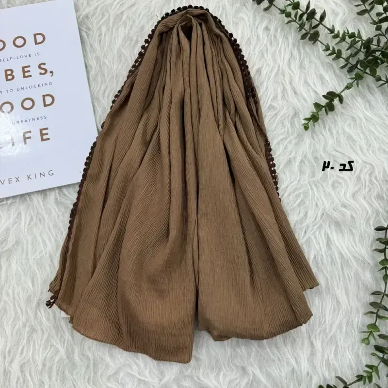 شال نخی ساده برشکا دور عدسی قواره 65 در 190 سانتی متر - تصویر 2