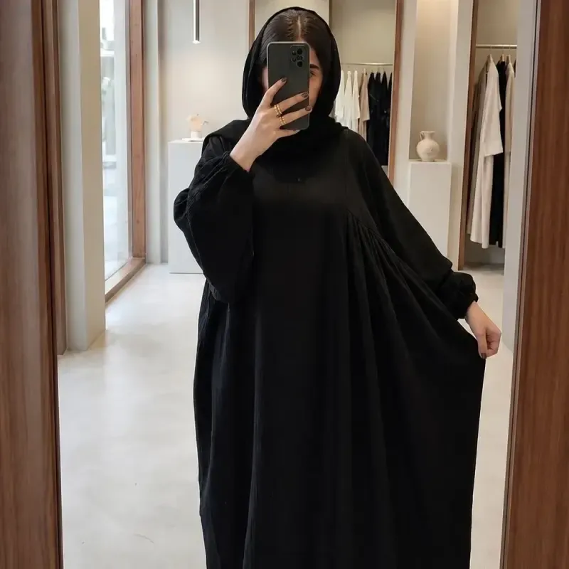 عبا زنانه مدل جمانه جنس شانتون صوفیا فری سایز - تصویر 6