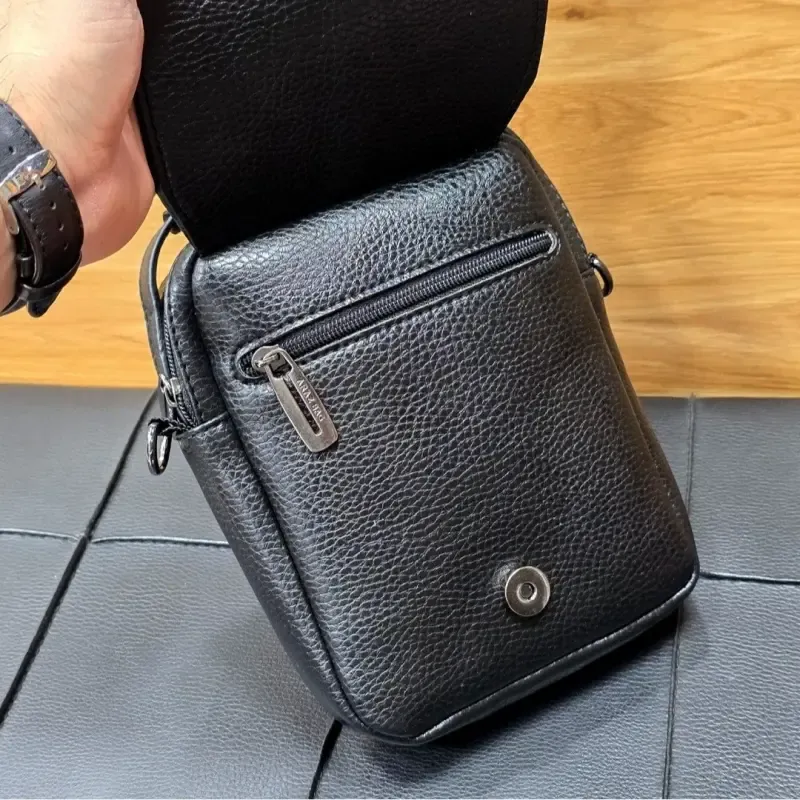 کیف دوشی دستی کوچک چرم صنعتی ضد خش کد 2202 - تصویر 8