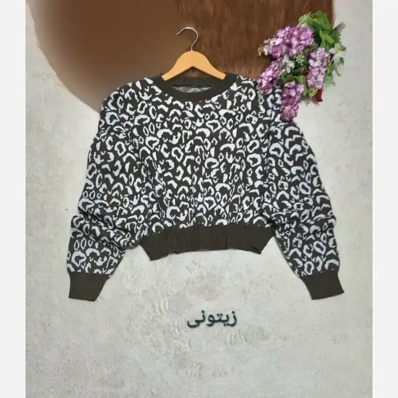کراپ بافت پلنگی زنانه آکریل فری سایز - تصویر 5