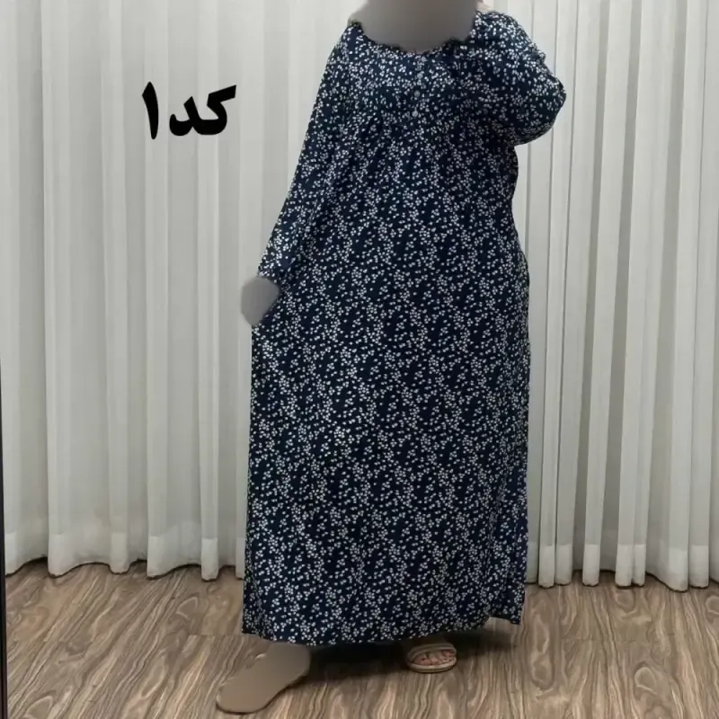 پیراهن سایزبزرگ نخی فری سایز تا 52 هندی کد 1498 - تصویر 5
