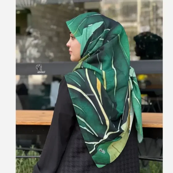 روسری نخ کاستوم طرح ضحا سایز 140 سبز