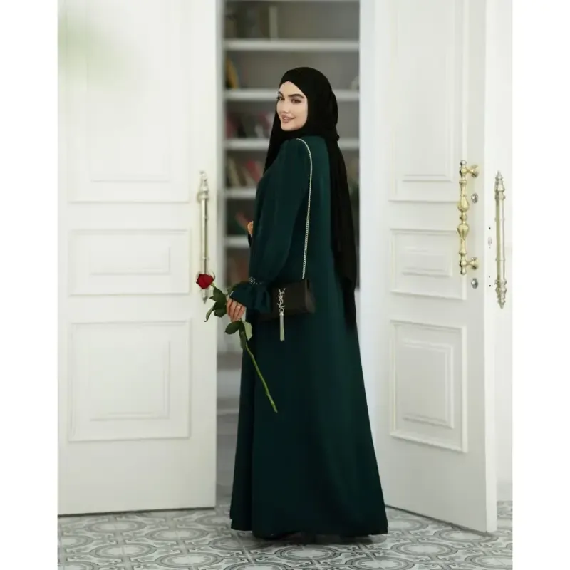 مانتو عبایی مدل آرام جنس الیزه درجه یک قد 140 - تصویر 2