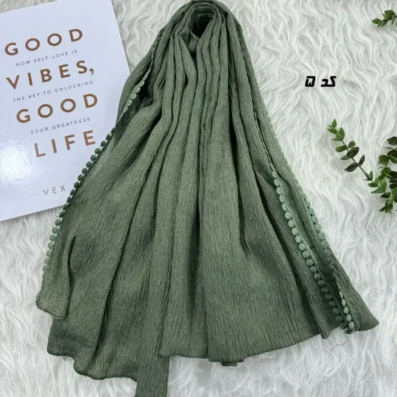شال نخی ساده برشکا دور عدسی قواره 65 در 190 سانتی متر - تصویر 13