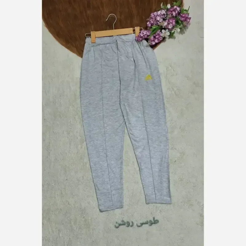 شلوار ورزشی و خانگی زنانه گلکسی پنبه ملانژ درجه یک فری سایز - تصویر 8