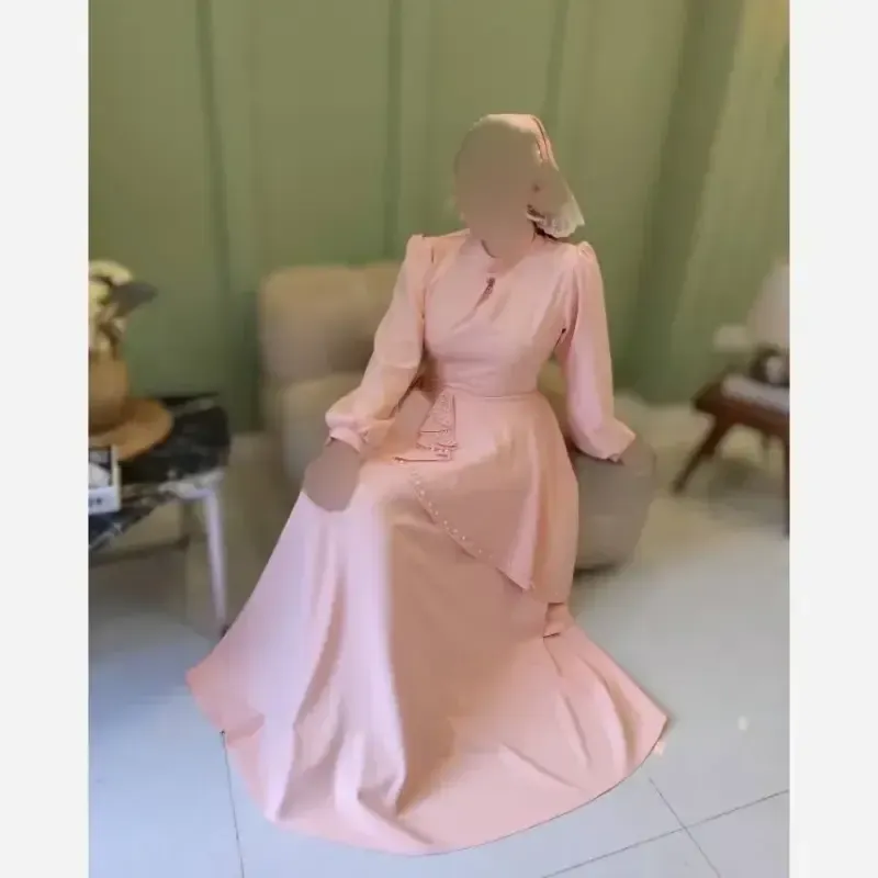 پیراهن مجلسی زنانه کرپ مازراتی مدل ستاره به همراه تل اسکارف و سنجاق یقه - تصویر 2