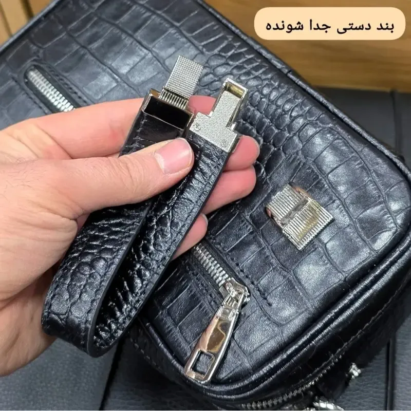 کیف دستی و دوشی چرم طبیعی گاوی دو خانه مدل شوزبگ - تصویر 16