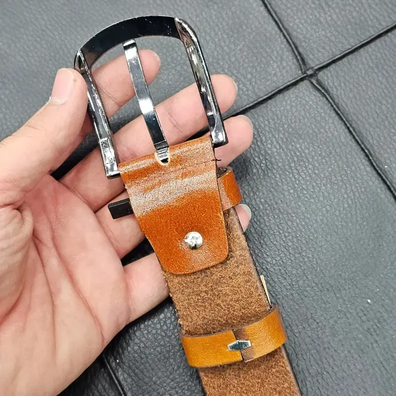 کمربند چرم طبیعی گاوی زبانهدار 4 سانتیمتری طول 125 سانت - تصویر 4