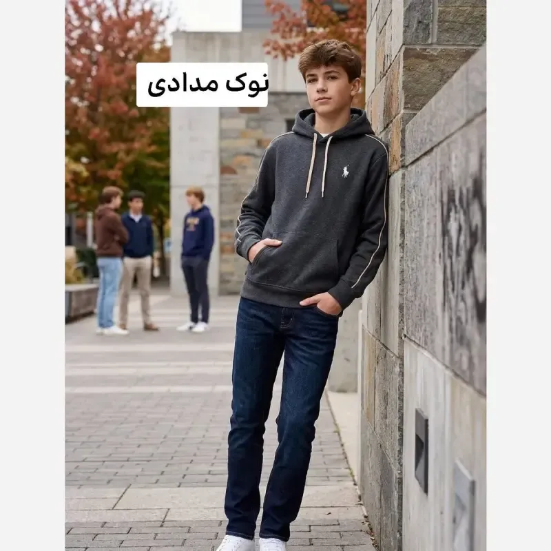 هودی پنبه داخل کرکی ضخیم اسپرت رنگی سایز 60 تا 70 - تصویر 4