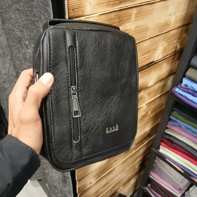 کیف دوشی اسپرت مردانه چرم مصنوعی طرح زارا - تصویر 4