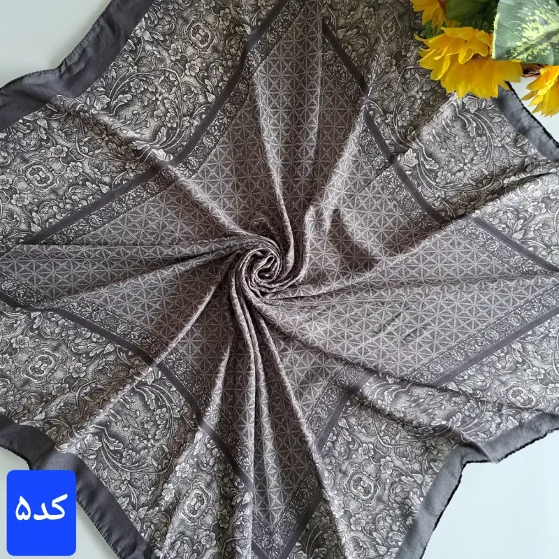 روسری زنانه کشمیر قواره 120 رنگی - تصویر 7