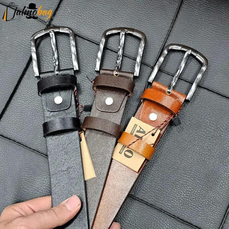 کمربند چرم طبیعی گاوی زبانهدار 4 سانتیمتری طول 125 سانت - تصویر 2