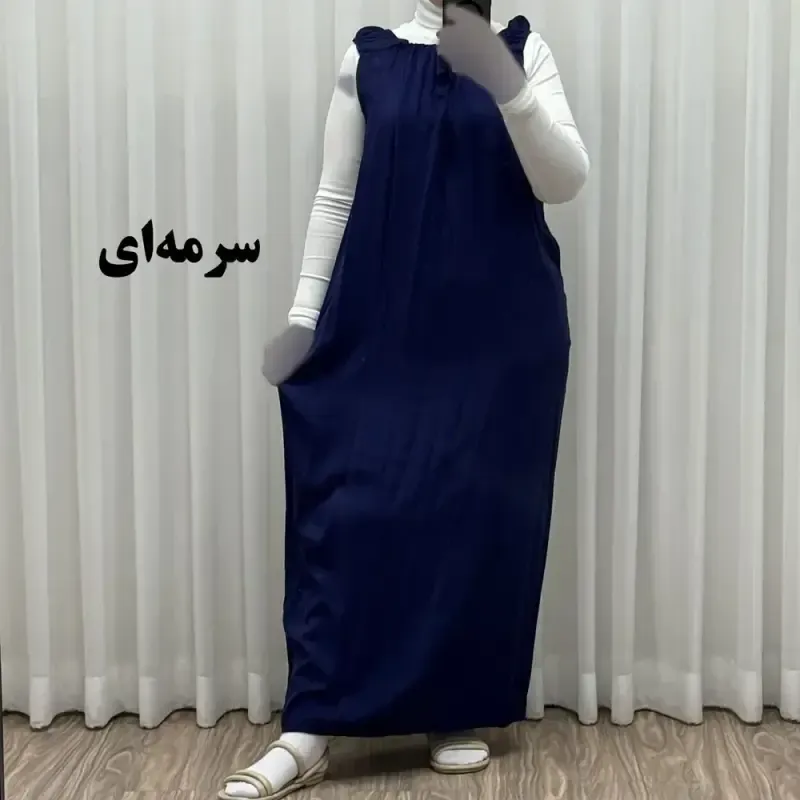 سارافون راحتی زنانه بلند نخی فری سایز مناسب تا سایز 54 - تصویر 2