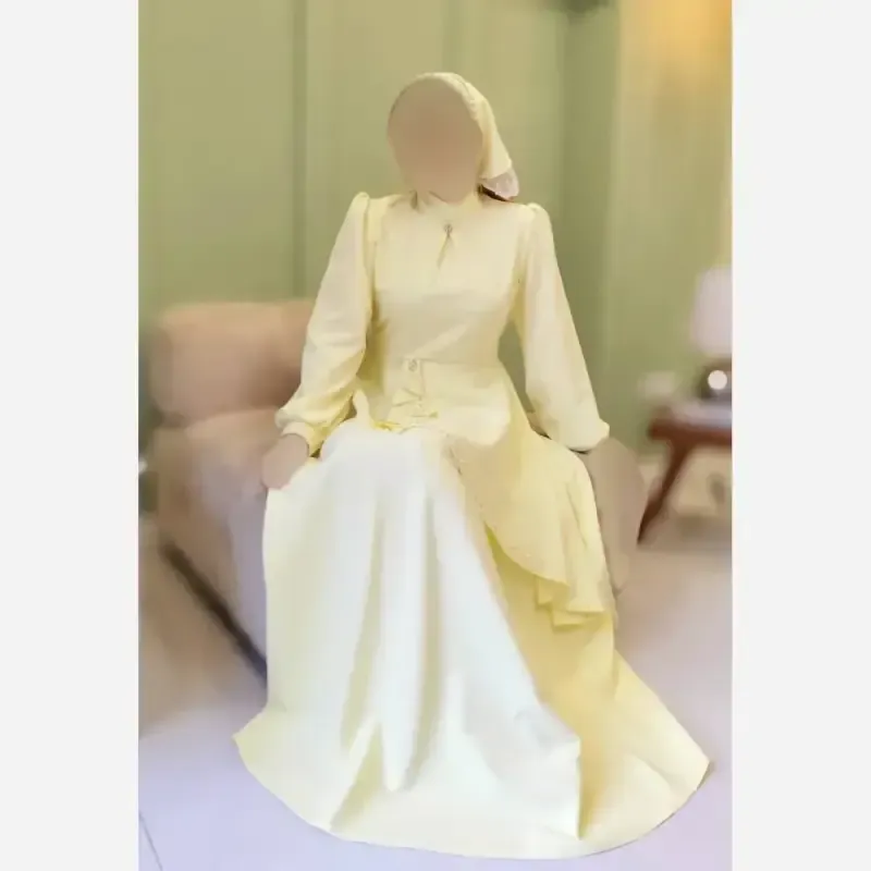 پیراهن مجلسی زنانه کرپ مازراتی مدل ستاره به همراه تل اسکارف و سنجاق یقه - تصویر 28