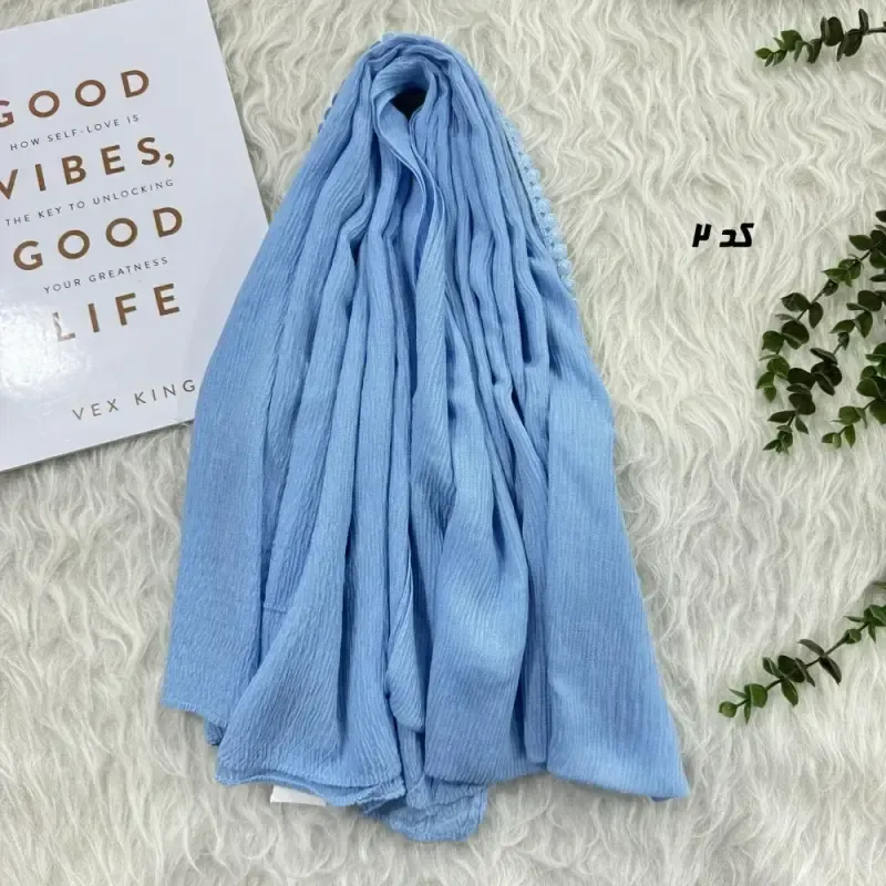شال نخی ساده برشکا دور عدسی قواره 65 در 190 سانتی متر - تصویر 16