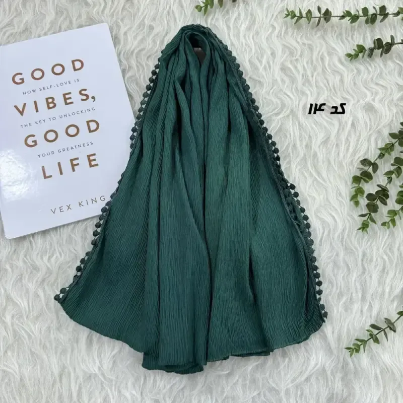 شال نخی ساده برشکا دور عدسی قواره 65 در 190 سانتی متر - تصویر 8