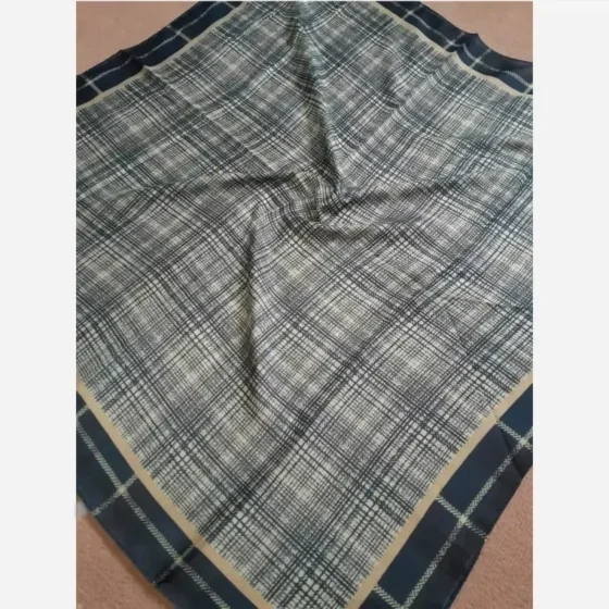 روسری نخی چهارخونه اسپرت قواره 100 سانت کلاسیک تابستانی سبک