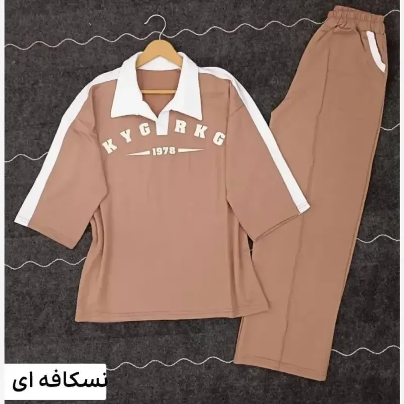 ست شومیز شلوار مارال یقه دار دو جیب آستین سه ربع - تصویر 4