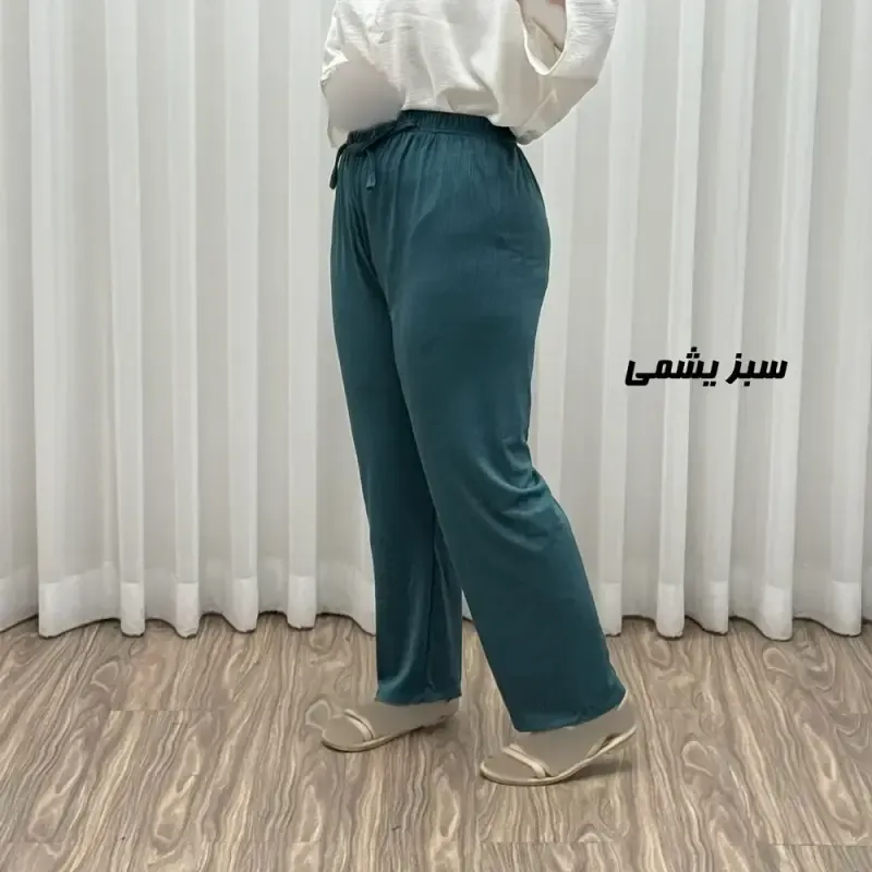 شلوار کریشه زنانه فری سایز مناسب تا سایز 46 مدل راحتی و چهارفصل - تصویر 4