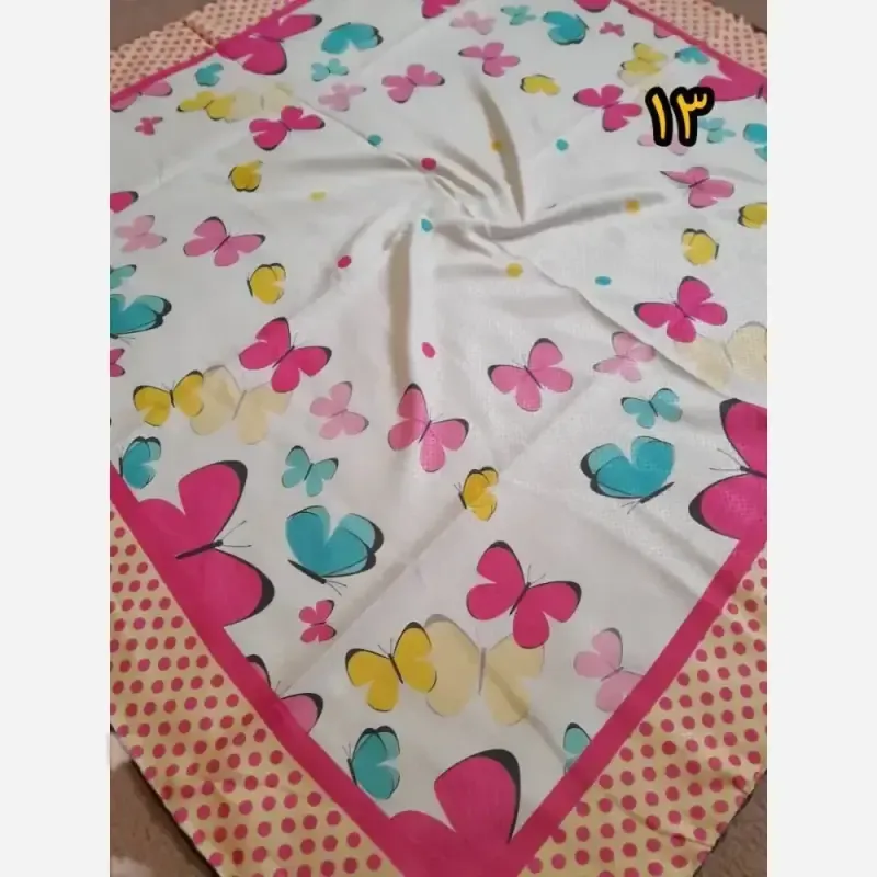 روسری سوپرنخ دخترانه دست دوز قواره 100 سانت فانتزی - تصویر 15