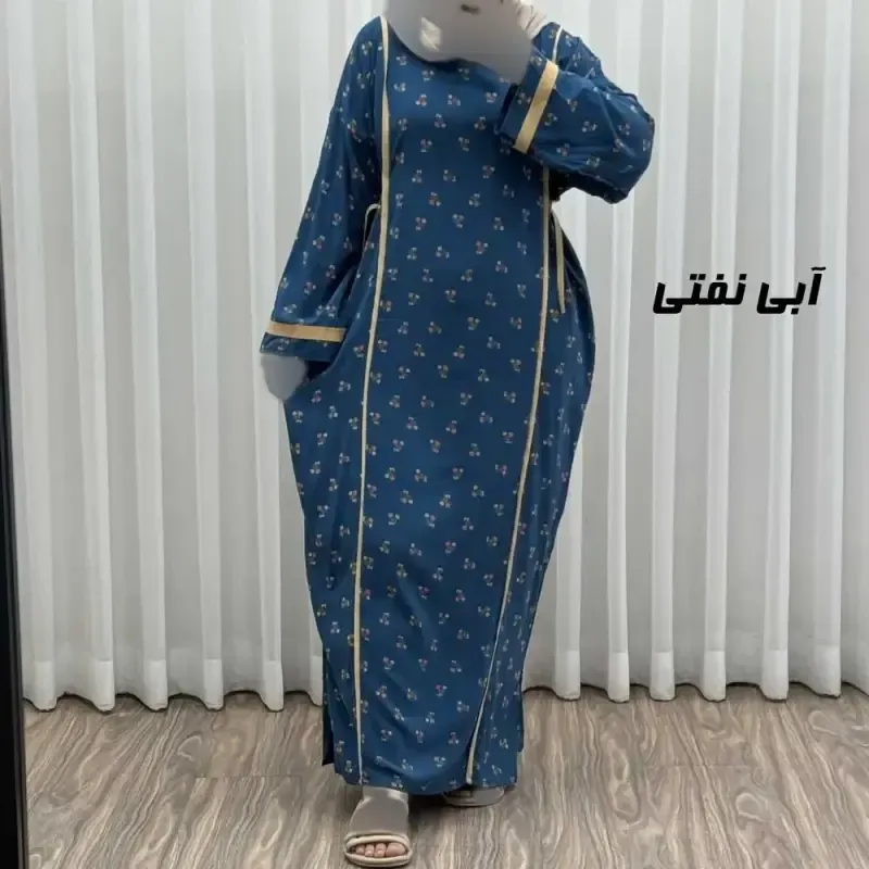 پیراهن ساحلی زنانه نخی گلریز فری سایز مناسب تا سایز 52 با کمر کشی - تصویر 5