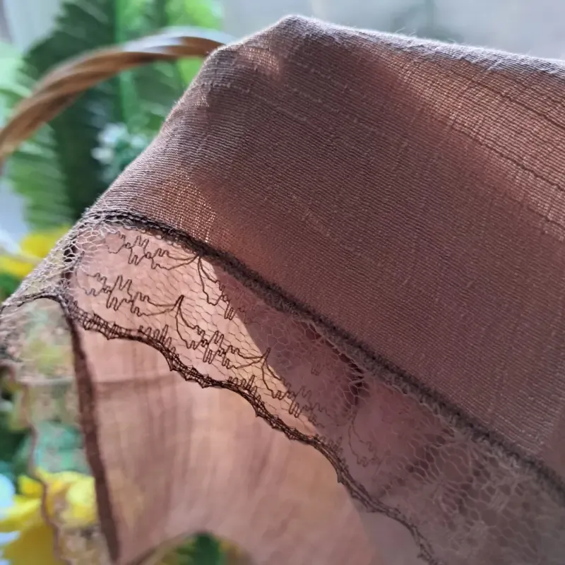 شال وال اسلپ مشکی سرمه ای نسکافه ای دور گیپور دوزی سایز 170 در 70 و 52 سانتی متر - تصویر 11