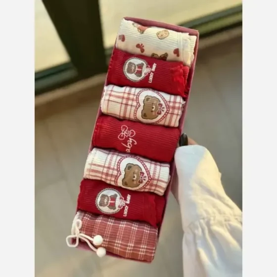 شورت زنانه عروسکی کبریتی نخی طرح تدی سایز بزرگ پک سه تایی