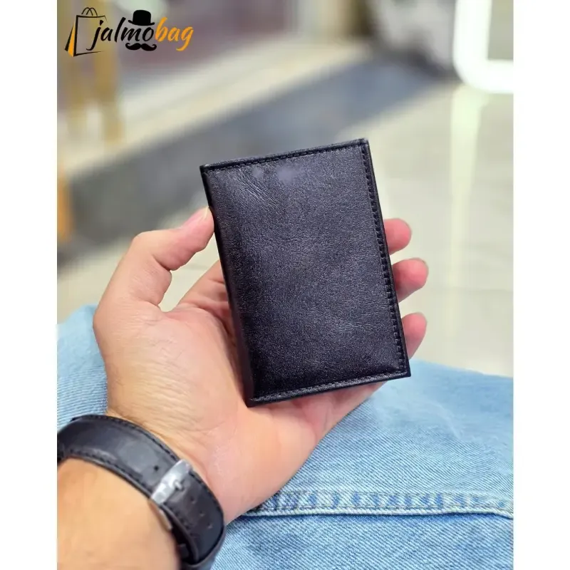 جاکارتی چرم طبیعی گاوی مدل برگی چهار جای کارت - تصویر 2