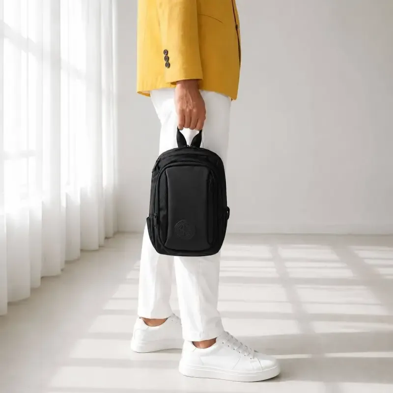 بادی بگ مردانه اسپرت روزمره خلبانی ساتن زیپ دار بند بلند 7 جیب بیرونی 2 جیب داخلی - تصویر 4
