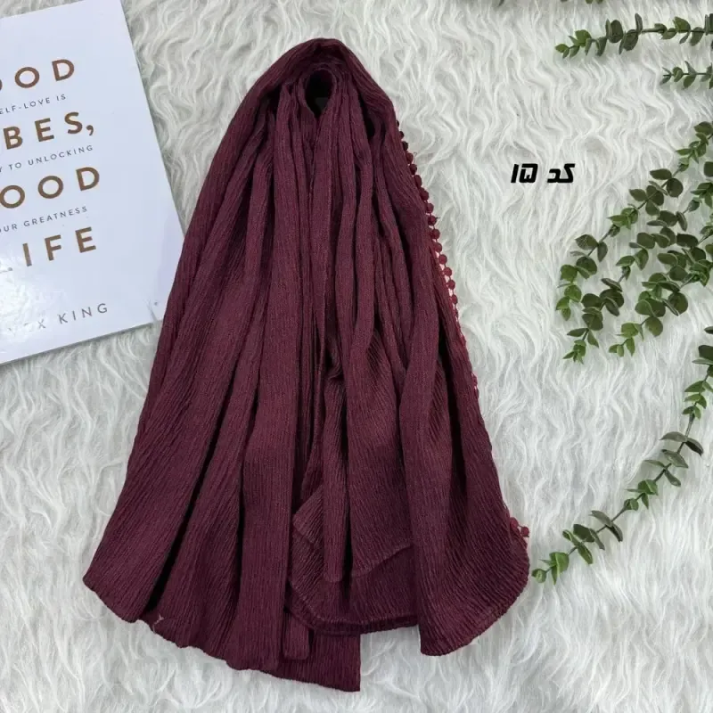 شال نخی ساده برشکا دور عدسی قواره 65 در 190 سانتی متر - تصویر 7